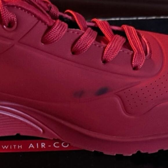 SKECHERS Uno Stand on Air Sneakers in Red, Size 11 Wide New in Box with Callout - Picture 12 of 12